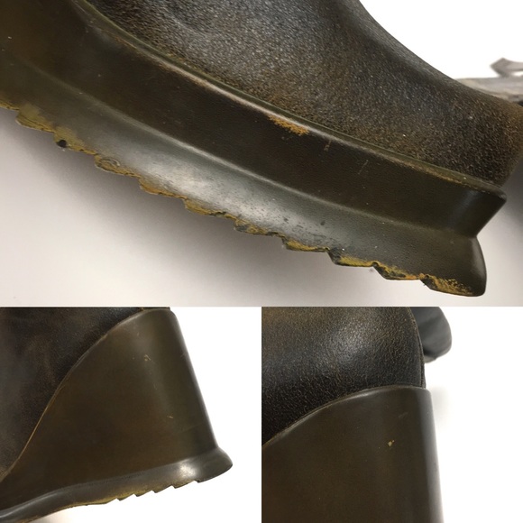 VTG Y2K Leather Star Detail Platform Tall Boots - Picture 7 of 8